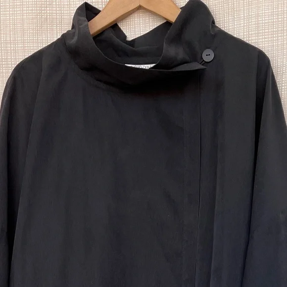 Vintage 90s Maxi Duster Coat Cinched Waist Leather Belt Dark Romance